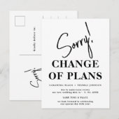 Postale Faire-part Carte d'annonce de report de date de mariage (Devant / Derrière)