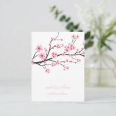 POSTALE FAIRE-PART CARTE D'ANNONCE : FLEURS DE SAKURA (Debout devant)