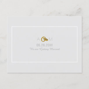 Postale Faire-part carte d'attente . alliances mariage