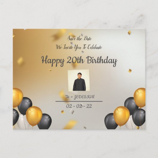 Postale Faire-part Carte de annonce Joyeux Anniversaire (Devant)