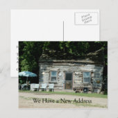 Postale Faire-part Carte de Changement d'Adresse : Cabane dans les Bo (Devant / Derrière)