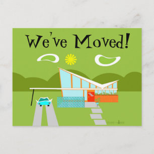 Postale Faire-part Carte de changement d'adresse de maison rétro à Pa