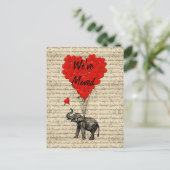 Postale Faire-part Carte de changement d'adresse d'éléphant mignon (Debout devant)