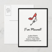 Postale Faire-part Carte de changement d'adresse pour dame moderne Cl (Devant / Derrière)