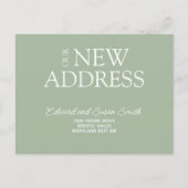Postale Faire-part Carte de changement d'adresse vert moderne – Nous  (Devant)
