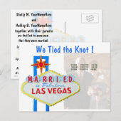 Postale Faire-part Carte de déclaration de mariage à Las Vegas (Devant / Derrière)