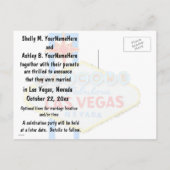 Postale Faire-part Carte de déclaration de mariage à Las Vegas (Dos)