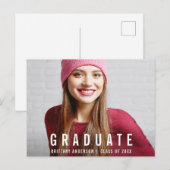 Postale Faire-part Carte de déclaration de photo de remise des diplôm (Devant / Derrière)