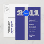 Postale Faire-part Carte de déclaration de remise de diplôme argent b (Devant / Derrière)