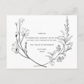 Postale Faire-part carte de demande demoiselle d'honneur (Dos)