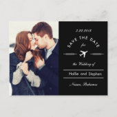 Postale Faire-part Carte de Destination de Mariage avec Date (Devant)