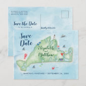 Postale Faire-part Carte de Edgartown Marthas Vineyard Save the Date (Devant / Derrière)