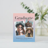 Postale Faire-part Carte de Félicitations de Diplôme avec Collage de  (Debout devant)