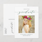 Postale Faire-part Carte de Félicitations de Diplôme Photo Script Fan (Devant / Derrière)