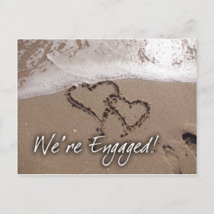 Postale Faire-part Carte de fiançailles d'amour sur la plage