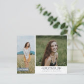 Postale Faire-part Carte de fin d'études à double cadre (Debout devant)