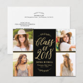 Postale Faire-part Carte de fin d'études modifiable RADIANT BRANCHES (Devant / Derrière)