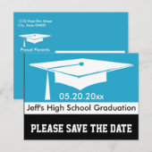 Postale Faire-part Carte de graduation moderne rétro (Devant / Derrière)