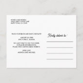 Postale Faire-part Carte de l'Alaska pour mariage de destination - TO (Dos)