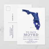 Postale Faire-part carte de l'État de Floride aquarelle bleue marine  (Devant / Derrière)