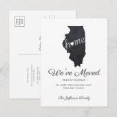 Postale Faire-part Carte de l'État de l'Illinois sur tableau noir sur (Devant / Derrière)