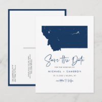 Carte de l'État du Montana en code QR bleu marine 