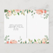 Postale Faire-part carte de mariage à conserver avec fleurs de pêcher (Dos)