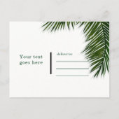 Postale Faire-part Carte de mariage à feuille de palmier tropical à c (Dos)