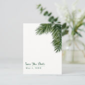 Postale Faire-part Carte de mariage à feuille de palmier tropical à c (Debout devant)