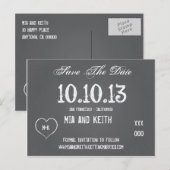 Postale Faire-part Carte de mariage à l'ardoise "Save The Date" (Devant / Derrière)