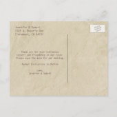 Postale Faire-part Carte de mariage champignon sauvage doux à conserv (Dos)