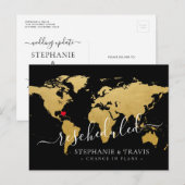 Postale Faire-part Carte de mariage de destination reportée reprogram (Devant / Derrière)