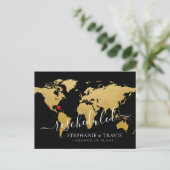 Postale Faire-part Carte de mariage de destination reportée reprogram (Debout devant)