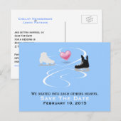 Postale Faire-part Carte de mariage de patineurs sur glace à envoyer  (Devant / Derrière)