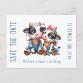 Postale Faire-part Carte de mariage de vaches pour annoncer la date d (Devant)