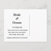 Postale Faire-part Carte de mariage Double Wedding Bells Sauvegarder  (Dos)