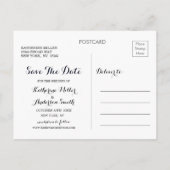 Postale Faire-part Carte de mariage florale boho Navy Marsala à conse (Dos)