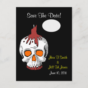 Postale Faire-part Carte de mariage gothique Skull Save The Date !