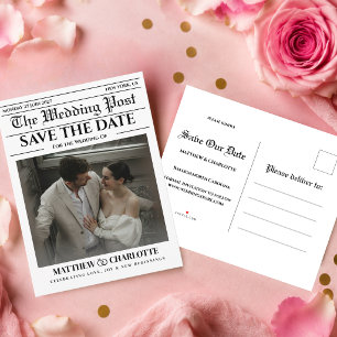 Postale Faire-part Carte de mariage Save the Date Journal