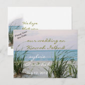 Postale Faire-part Carte de mariage sur la plage venteuse (Devant / Derrière)