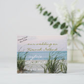 Postale Faire-part Carte de mariage sur la plage venteuse (Debout devant)