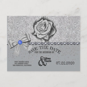 Postale Faire-part Carte de mise en garde avec paillettes, rose, diam