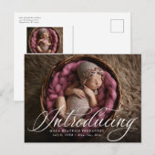 Postale Faire-part Carte de naissance classique avec une photo (Devant / Derrière)