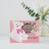Postale Faire-part Carte de naissance de fille (Debout devant)