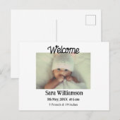 Postale Faire-part Carte de naissance moderne minimale édité (Devant / Derrière)