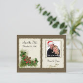 Postale Faire-part Carte de Noël - Enregistrez la date (Debout devant)