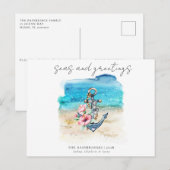 Postale Faire-part Carte de Noël Tropical Coastal Beach (Devant / Derrière)