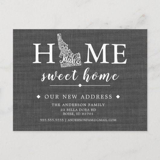 Postale Faire-part Carte de notification de déménagement de l'État de (Devant)