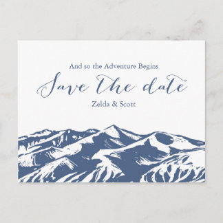 Postale Faire-part Carte de notification de mariage élégant à la mont
