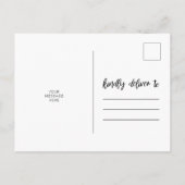 Postale Faire-part Carte de notification de report de mariage (Dos)